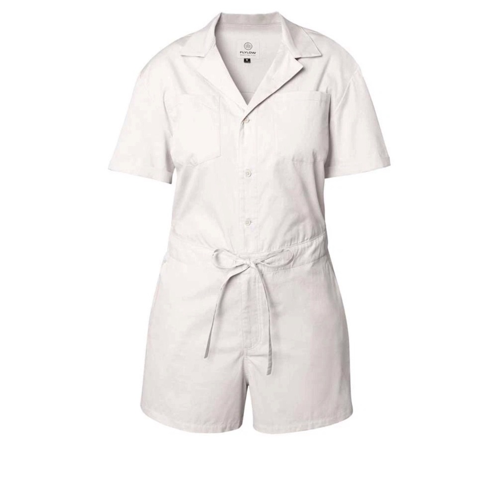Flylow Around Town Romper Women’s XL Tusk Short Sleeve Stretch Travel One-Piece